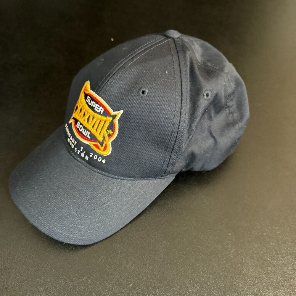 Reebok Superbowl XXXVIII 2004 Houston Unisex Baseball Cap Blue Snapback Hat